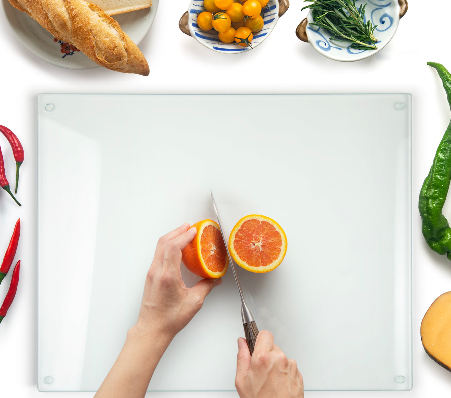 Original Kitchenvilleâ„¢ Glass Chopping / Cutting Board Bundle (50x40cm + 40x30cm)