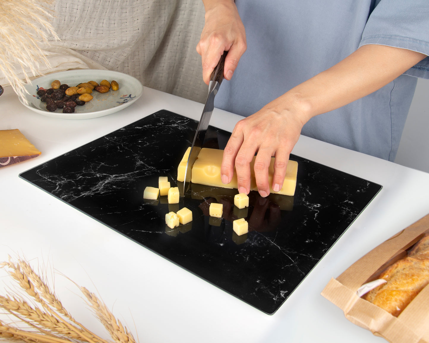 Original Kitchenvilleâ„¢ Glass Chopping / Cutting Board Bundle (50x40cm + 40x30cm)