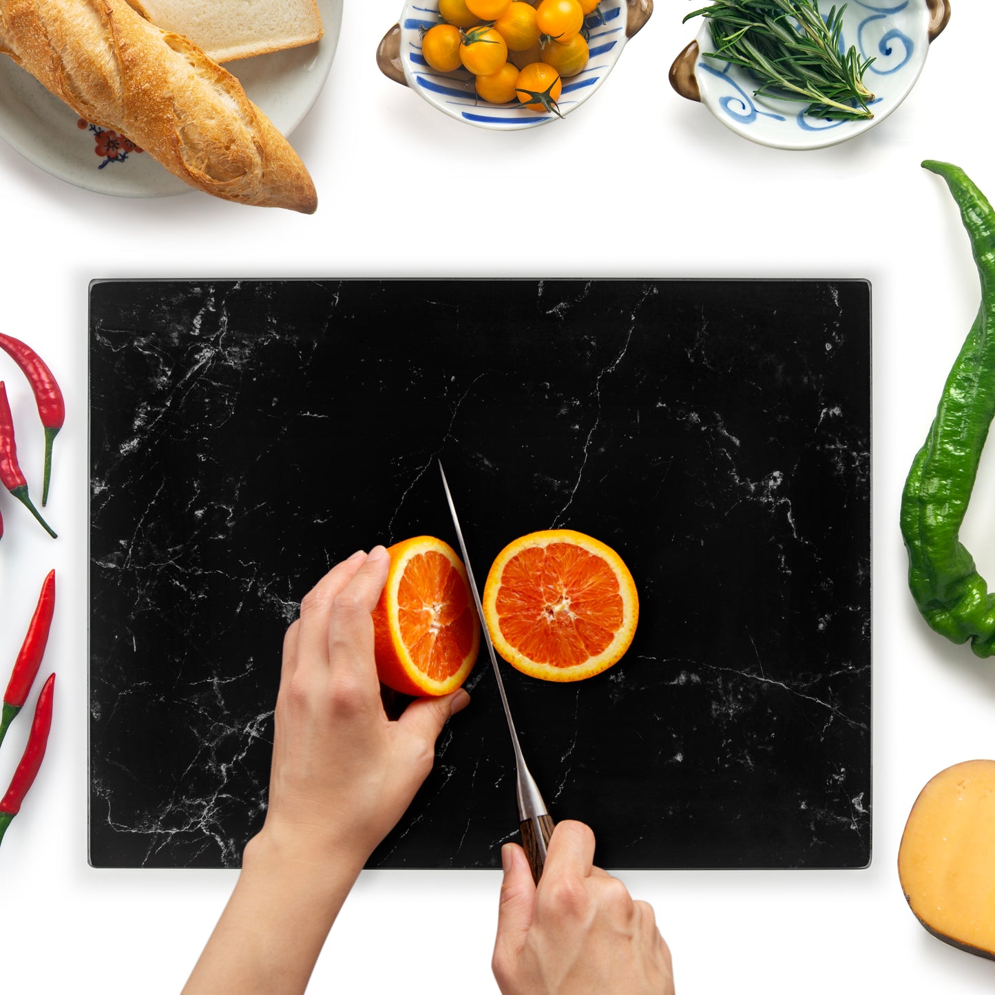 Original Kitchenvilleâ„¢ Glass Chopping / Cutting Board Bundle (50x40cm + 40x30cm)