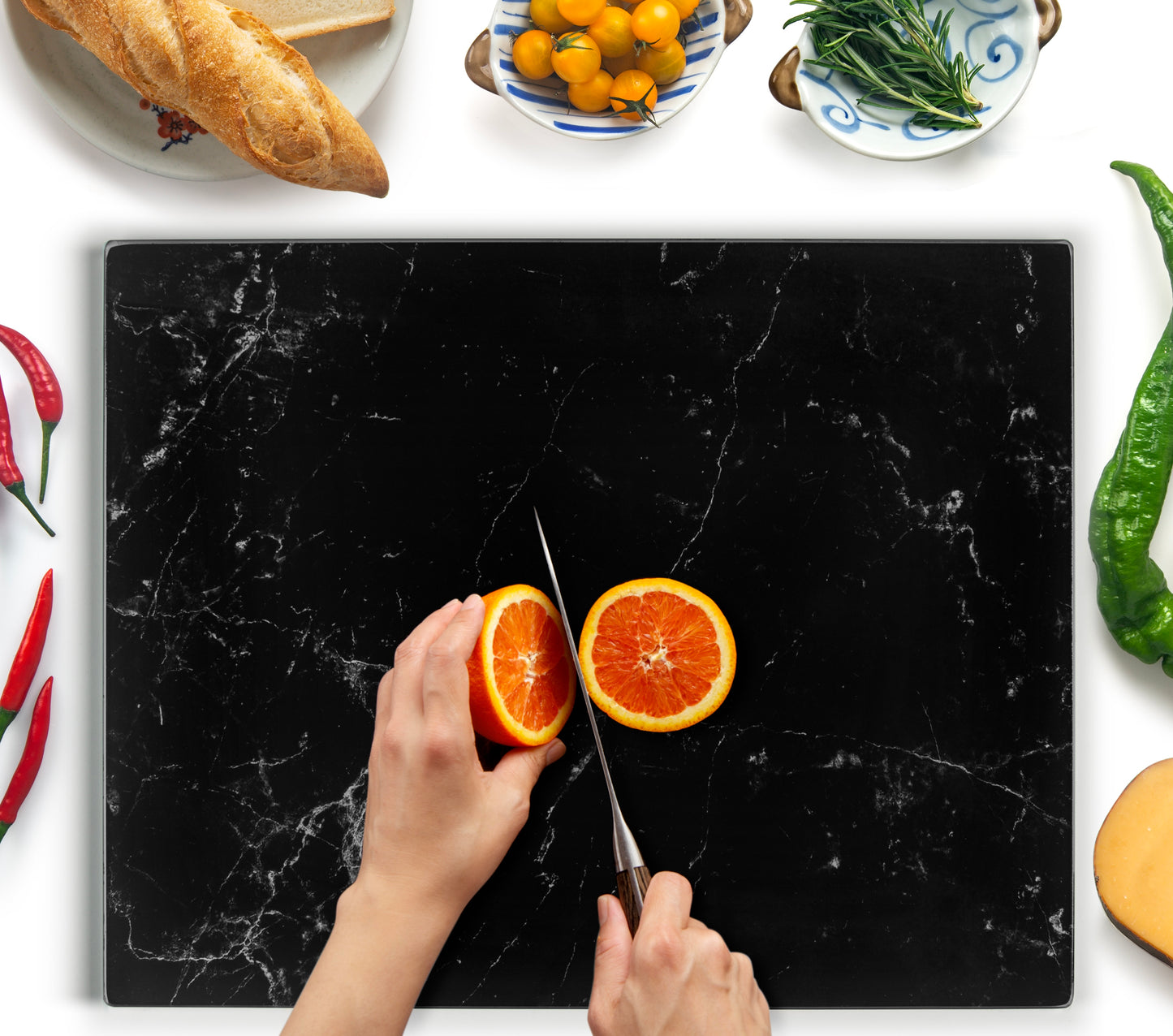 Original Kitchenvilleâ„¢ Glass Chopping / Cutting Board Bundle (50x40cm + 40x30cm)