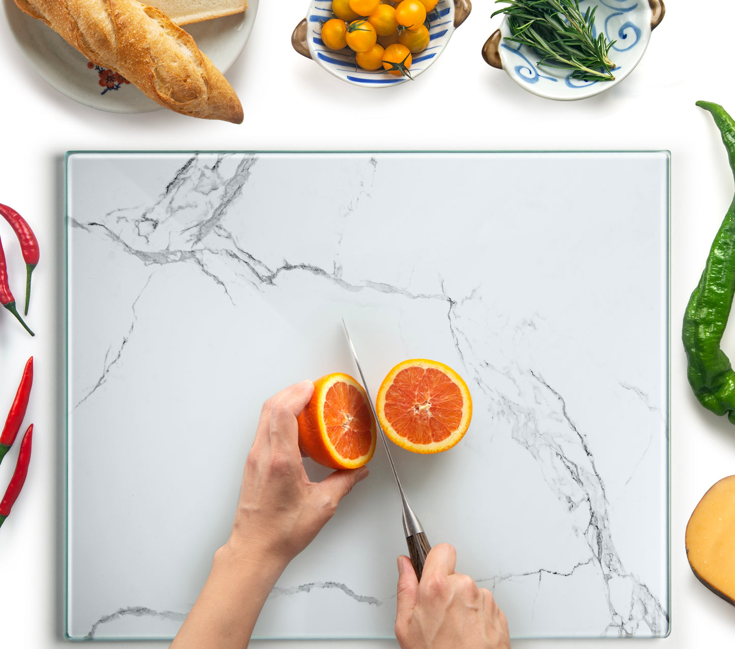 Original Kitchenvilleâ„¢ Glass Chopping / Cutting Board Bundle (50x40cm + 40x30cm)