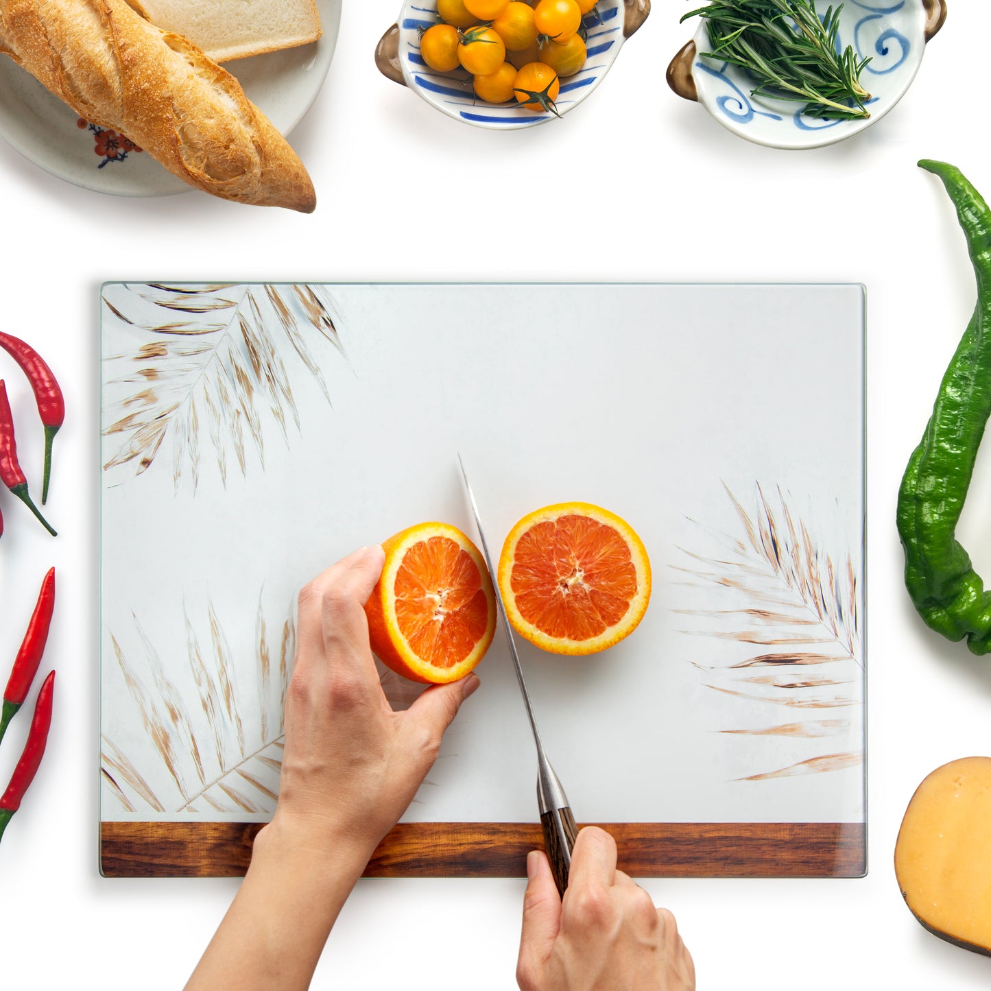 Original Kitchenvilleâ„¢ Glass Chopping / Cutting Board Bundle (50x40cm + 40x30cm)