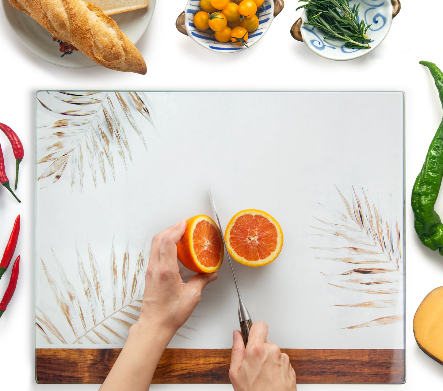 Original Kitchenvilleâ„¢ Glass Chopping / Cutting Board Bundle (50x40cm + 40x30cm)