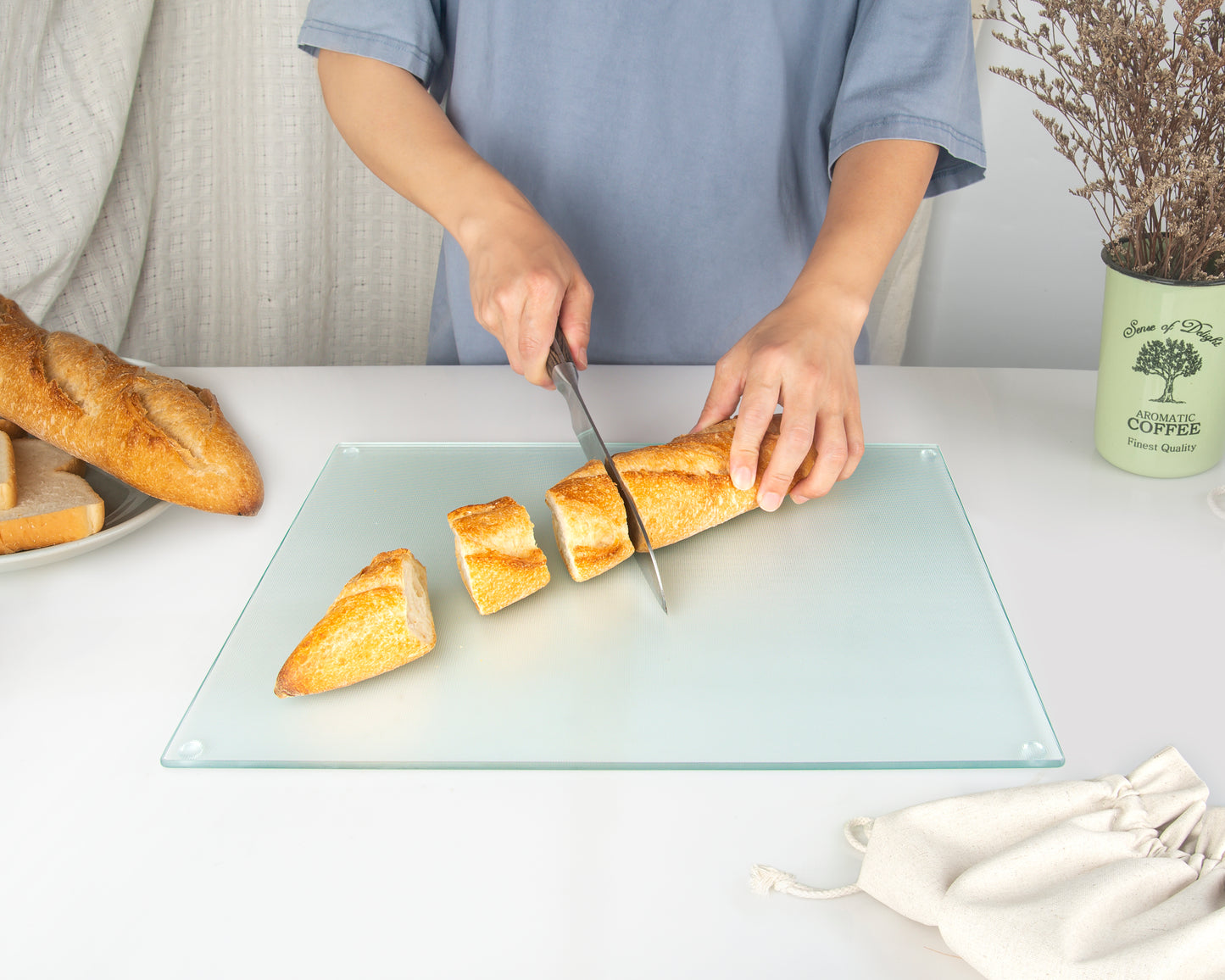 Original Kitchenvilleâ„¢ Glass Chopping / Cutting Board Bundle (50x40cm + 40x30cm)