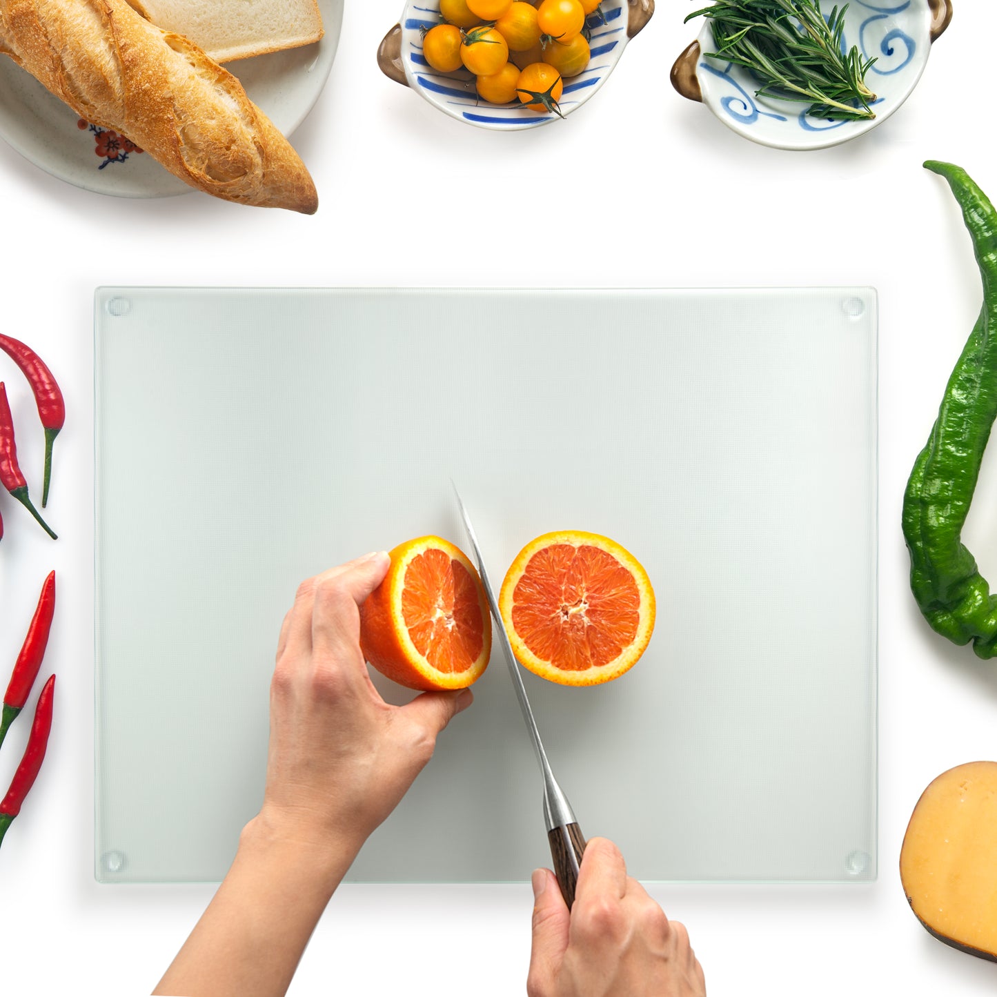 Original Kitchenvilleâ„¢ Glass Chopping / Cutting Board Bundle (50x40cm + 40x30cm)