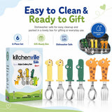 Kitchenville kids stainless steel cutlery set for lunch boxes